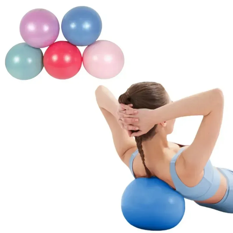 Bola Yoga Mini 25cm, bola Fitness Pilates mengurangi lemak tebal tahan ledakan PVC Non Slip Gym latihan rumah bola latihan