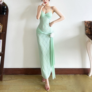 Vestidos Halter Florales 3D Ajustados que Definen la Cintura para Mujer, a la Moda - Product Image 4