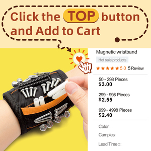 Заводской изготовленный на заказ магнитный инструмент браслет на запястье Магнитный винт держатель Магнитный браслет для удержания винтов, гвоздей, сверл - Product Image 6