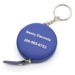 PU Leather Custom Round Soft Tape Measure 1.5M 60Inches Double <b>Scale</b> Body Sewing Flexible Retractable with Push Button Keychain - Product Image 1