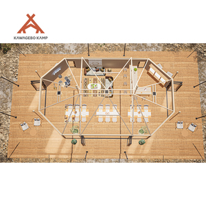 Tente <span class=keywords><strong>de</strong></span> glamping <span class=keywords><strong>safari</strong></span> en toile imperméable PVDF à armature droite en acier quatre saisons <span class=keywords><strong>de</strong></span> luxe sauvage Kawagebo Kamp pour les fêtes et les événements - Product Image 4