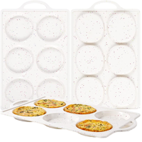 Moule en silicone pour gâteau de 4 pouces, moule de cuisson jetable avec cadre métallique pour muffins, whoopies, pains de maïs et mini-œufs.