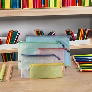 PVC Organizing Storage Waterproof Zipper Pouches Custom Logo File <b>Bags</b> Toys Office Supplies Mesh Zipper Pouch <b>Bag</b> A4 Zipper <b>Bags</b> - Product Image 5