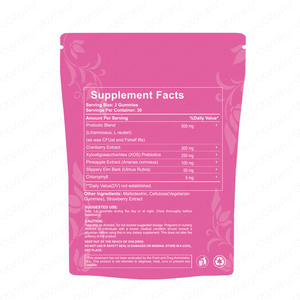 Вагинальные пробиотики для женского здоровья, веганские органические жевательные конфеты, контроль запаха, баланс рН и грибков, 60 жевательных конфет, клюква, кора вяза черешневого. - Product Image 2