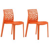 Chaise de salle à manger en plastique empilable avec toile d'araignée et siège pour véranda extérieure balcon café salle à manger cuisine patio bord de la piscine