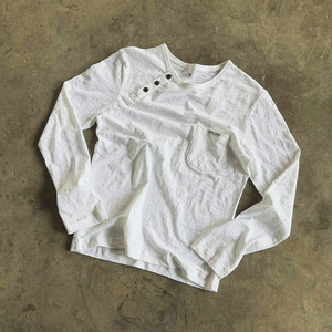 T-shirts classiques vintage pour hommes, personnalisés, fins, 100% coton slub, à manches longues, fabriqués sur mesure, chemises à manches longues boutonnées vierges pour l'automne - Product Image 3