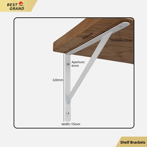Staffe pesanti mensola 8 in X 5 in montaggio a parete staffa in acciaio nero/acciaio ripiano galleggiante - Product Image 5