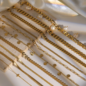 Yeni stil Trendy kadın halhal 18k altın kaplama paslanmaz çelik yalınayak tığ sandalet ayak bacak zinciri ince halhal kadınlar için - Product Image 1