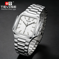 Montre mécanique automatique pour homme TEVISE avec logo personnalisé, montre de luxe pour homme, étanche, en acier inoxydable