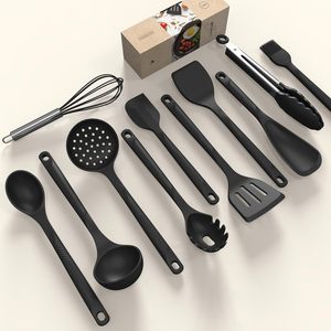 Secano <b>Silicone</b> 11-Piece Cooking Utensils Set Nonstick Kitchen <b>Tools</b> Spatulas Spoons Whisk Tongs Dishwasher Safe Food Grade BPA - Product Image 2
