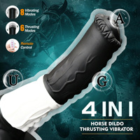 Enorme Dildo Anal Realista de Caballo con 7 Modos de Vibración y Empuje, Control Remoto, Dildo Vibrador de Dragón Monstruo para Mujeres