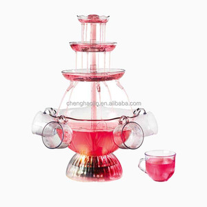 Nouvelle <span class=keywords><strong>Fontaine</strong></span> à <span class=keywords><strong>Vin</strong></span> Rouge et Jus en Cascade pour Fêtes, Anniversaires et Mariages - 5 Verres Décoratifs - Product Image 1