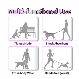 1.Hands-Free Crossbody Dog Leash Multifunctional P-<b>Chain</b> Training Lead 2.Durable Nylon <b>Rope</b> Dog Leash for Running Walking - Product Image 4