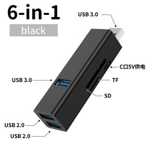 Hub USB C 6 en 1 de Aluminio, <span class=keywords><strong>Mini</strong></span>, de Alta Velocidad, con 4 Puertos SD y TF, para <span class=keywords><strong>Mac</strong></span> y PC, <span class=keywords><strong>Venta</strong></span> Caliente de Fábrica - Product Image 1
