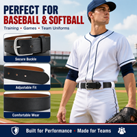 Ceintures de baseball en cuir pour adultes en gros, ceintures d'uniforme d'équipe multicolores personnalisées pour les équipes de baseball OEM ODM