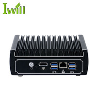 Mini-ordinateur IBOX-501 N13 le plus petit, processeur Core I3 7100U double cœur, 4* USB3.0, 6 ports LAN, barebone sans ventilateur, pare-feu, routeur Pfsense