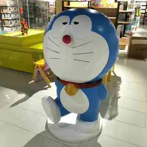 Nhà máy tùy ChỉNh Nóng Bán thiết kế mới tùy chỉnh kích thước cuộc sống sợi thủy tinh Doraemon điêu khắc trang trí ngoài trời bán