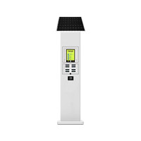 Estación de Alquiler de Baterías Portátiles de 8000mAh con Energía Solar, Kiosco de Carga Solar para Exteriores con Pantalla LCD y Salidas USB Tipo-C y Micro USB