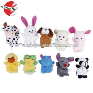 Marionnettes à main en peluche pour enfants, ustensile à main d'animal, en usine