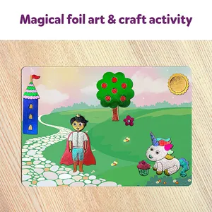 DESEN Foil Fun Unicórnios & Princesas Theme Bundle, Art & Craft Kits, atividades DIY para crianças