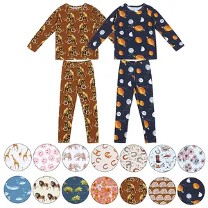 2024 étiquette personnalisée Boutique vêtements pour enfants printemps respirant fibre de bambou bébé filles ensembles de vêtements
