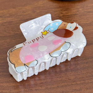 Pinza para el Cabello con Diseño de Perro de Dibujos Animados, Mediana, de Plástico, con Estampado de Animales, para Uso Diario - Product Image 5