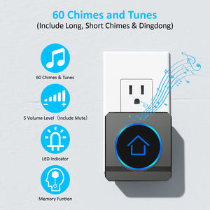 Sonneries DIY Lecteur MP3 Modèle privé Bouton breveté <span class=keywords><strong>Sonnette</strong></span> numérique <span class=keywords><strong>sans</strong></span> <span class=keywords><strong>fil</strong></span> étanche pour la maison Boutique Hôtels - Product Image 2