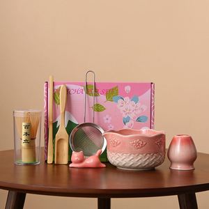 Japanese <b>Tea</b> Ceremony Kit 4/5/7 Pcs Bamboo <b>Tea</b> Brush and Ceramic <b>Tea</b> Bowl <b>Set</b> Gradient Color Ceramic Matcha Bowl <b>Set</b> - Product Image 4