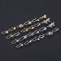 Faux Anneau de Nez en Cuivre, Laiton CZ, Anneau de Nez Non Perçant à Clip, Style Punk, Manchette de Nez en Opale, Faux Bijou de Piercing