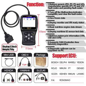 Outil de Diagnostic processionnel T2 lecteur de Code OBDII pour prise en charge des protocoles Honda motos EURO5/4 - Product Image 3