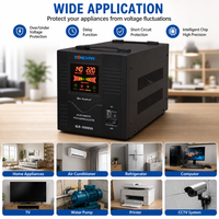 Stabilisateur de tension automatique monophasé AVR 5 kVA 5000 VA pour réfrigérateur, machine à laver et usage domestique
