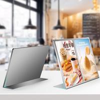 Présentoir de table de carte de boissons de menu de restaurant en acier inoxydable de haute qualité personnalisé