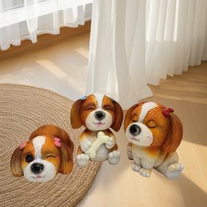 Figurines réalistes en résine d'animaux Décor de Noël de paysage de chiot fait à la main écologique pour balcon/cour/<span class=keywords><strong>jardin</strong></span>/ - Product Image 1