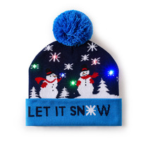 Chapeaux d'hiver LED pour enfants, charmants, avec pompon, pour fêtes, chapeaux LED pour enfants, casquettes lumineuses LED, bonnets de Noël tricotés LED