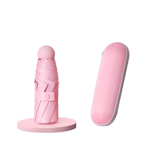 Parapluie de voyage manuel compact à cinq plis avec étui, cadre métallique, coupe-vent, protection solaire, impression de logo, promotionnel, personnalisé, en tissu nylon 190T - Product Image 3