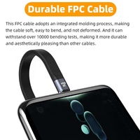 Xput Kurzes FPC Flaches USB3.1 Gen2 USB-A auf Typ-C Kabel 10Gbps Hochgeschwindigkeits-Datenübertragung 3A 60W PD Schnellladekabel für Laptop