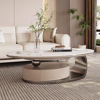 Ensemble de tables basses en pierre frittée moderne design, meubles de salon, table basse luxueuse, ensemble de tables basses centrales pour salon