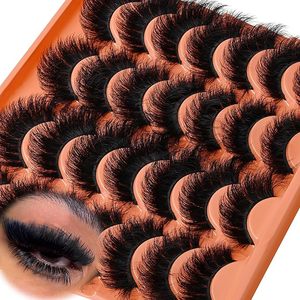 Ciglia Finte Sintetiche Voluminose 8D Effetto Occhio di Gatto, 14 Paia, Spessore Misto, Strisce Lunghe 25mm, Confezione Grande - Product Image 1