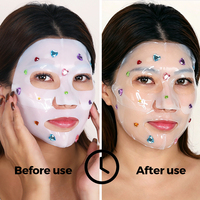 Masques faciaux en feuille de diamant vert et jaune, bio-collagène naturel, masque profond réel, marque privée OEM, beauté