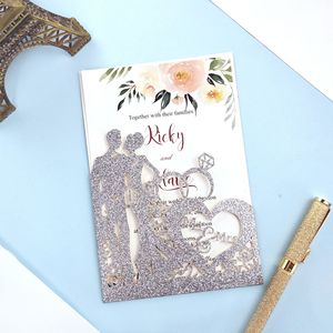 Invitation de mariage découpée au laser de luxe, bonne qualité d'impression, papier de luxe, <span class=keywords><strong>carte</strong></span> de vœux, <span class=keywords><strong>carte</strong></span> <span class=keywords><strong>cadeau</strong></span> de mariage - Product Image 3