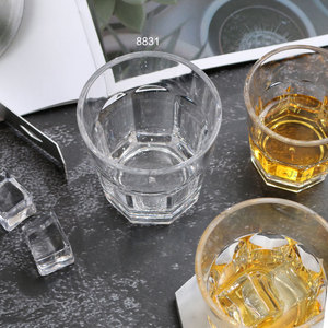 Buena venta vidrio de roca de forma octogonal 190ML plástico antiguo vidrio de moda PC taza de <span class=keywords><strong>whisky</strong></span> reutilizable - Product Image 4