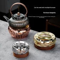 Réchauffeur de théière en acier inoxydable avec base chauffante pour bougeoir pour la maison, le bureau et la cuisine