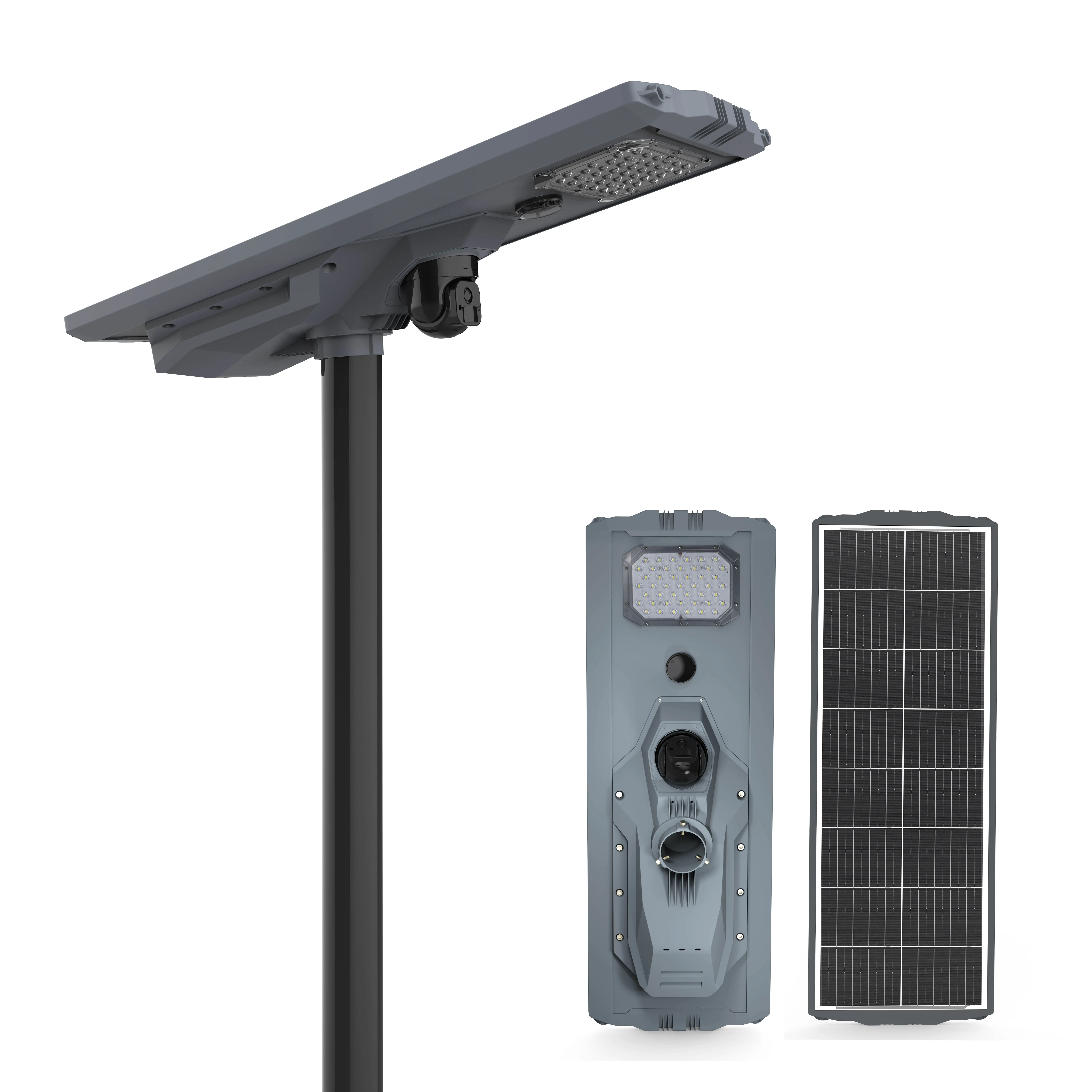 Водонепроницаемый уличный Солнечный свет с высоким люменом с камерой видеонаблюдения и радиолокационным датчиком все в одном уличном освещении с солнечной эффективностью