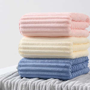 Toalla Facial de Terciopelo Suave de Gran Tamaño, 100% Algodón, Diseño de Dibujos Animados, Alta Absorbencia, Secado Rápido, Color Rosa y Azul - Product Image 2