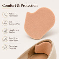 5 paires de coussinets de talon auto-adhésifs respirants antidérapants en mousse souple, ajusteurs de taille pour chaussures plates et mocassins amples