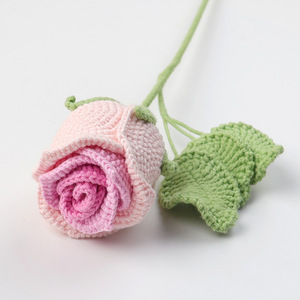 Bouquet di Rose Artificiali a Stelo Lungo Lavorate all'Uncinetto, Decorazione per Matrimoni, San Valentino <span class=keywords><strong>e</strong></span> Casa - Product Image 3