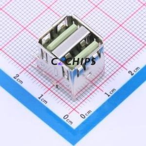 GT-USB-2042-CGG1 USB Connector Bent Lead Through Hole Connector Type-A USB 2.0 Female Right Angle Insert - Product Image 1