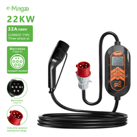 Chargeur EV portable E-Mingze 22kW 32A, boîte de charge pour véhicule électrique portable compatible avec les véhicules électriques BYD, certifié CE RoHS