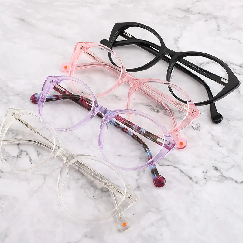 YC FASHION design double color purple eyeglasses frames special eyewear womens acetate optical glasses frames