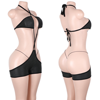 Tenue de danse exotique personnalisée pour adultes, ensemble de vêtements avec string, porte-jarretelles et combinaison, pour festival, rave et spectacle